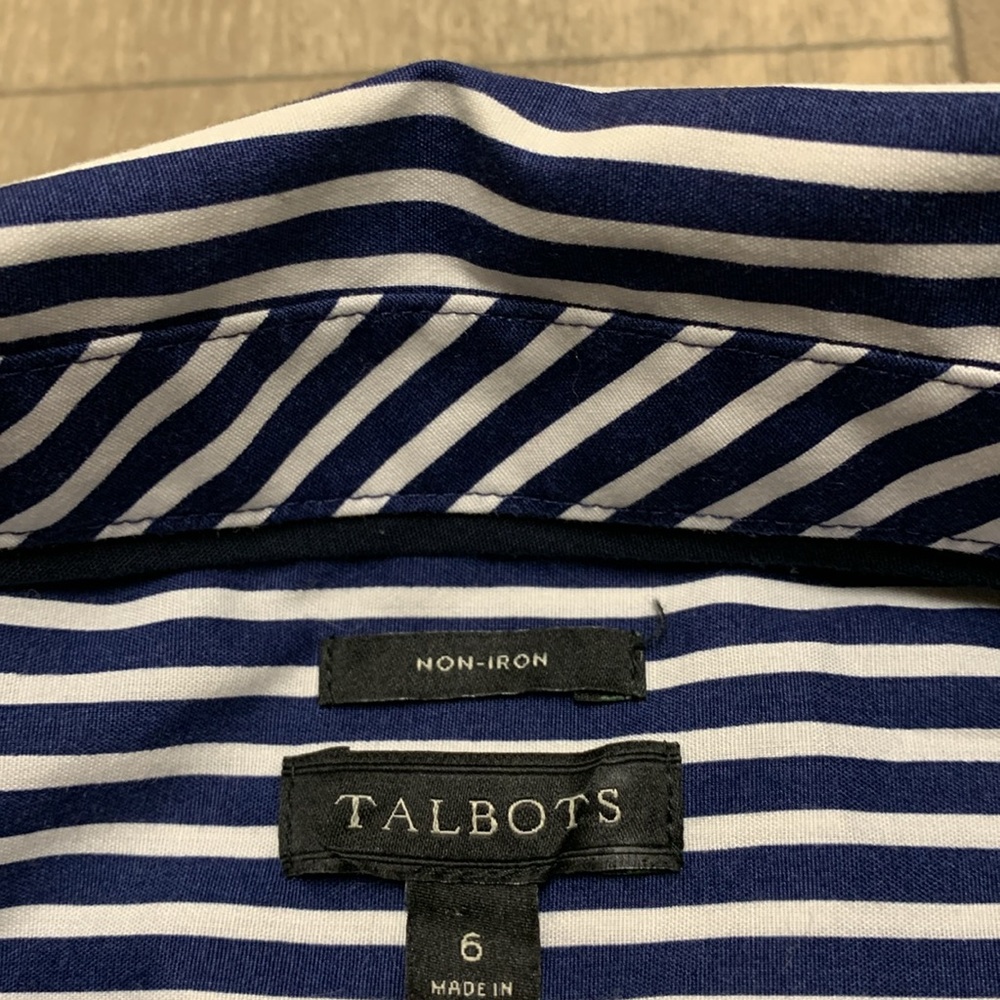 Womens Talbots Stripe Long Sleeve Popover Casual Shirt - Picture 5 of 7